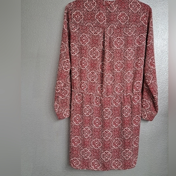 Gap Red Printed Sheer Button Down Dress/Tunic  Size M - Picture 8 of 10